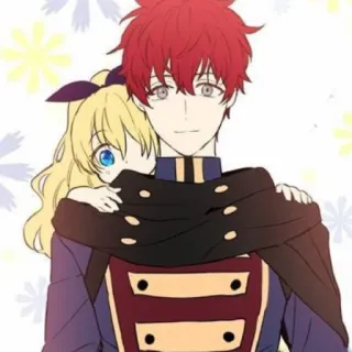 👑 Anime, Dessin animé, Mignon, Couple, Câlin, Fantaisie telegram sticker