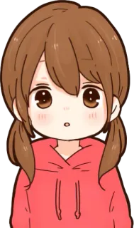 😯 Anime, Fille, Mignon, Dessin animé, Chibi, Illustration telegram sticker