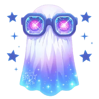 🌌 ghost, cute, stars, galaxy, blue telegram sticker