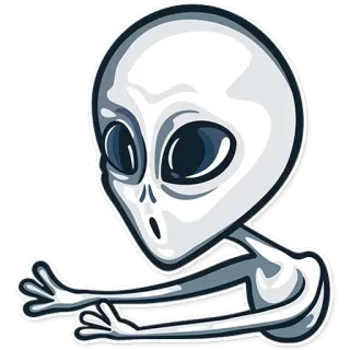 👽 외계인, 우주, 외계의, 만화, 스티커, 생물, UFO, 웃긴 telegram sticker