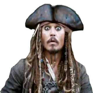 😧 Jack Sparrow Pirates of the Caribbean pirata, disney, película, actor, johnny depp telegram sticker