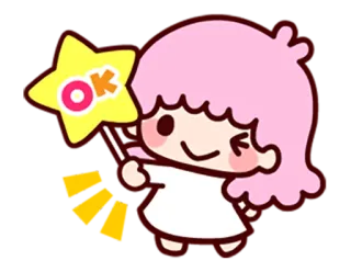 🍃 OK kawaii, mignon, étoile, positif telegram sticker