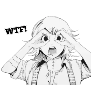 😦 WTF! аниме, манга, сюрприз, wtf, вопрос telegram sticker