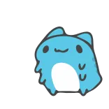 😌 cute, blue, animal, cartoon, kawaii, sticker telegram sticker