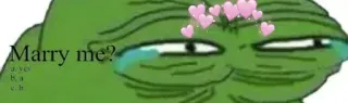 😂 Pepe the Frog Marry me? Pepe, Meme, Rana, Propuesta de matrimonio, Corazones, Llorando, Meme de internet whatsapp sticker