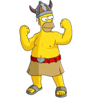 👷‍♂️ Homer Simpson The Simpsons Homer, Simpson, viking, kartun, lucu, karakter telegram sticker