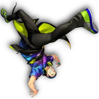 😜 dans, danser, breakdance, pose, stijl, koptelefoon, man telegram sticker