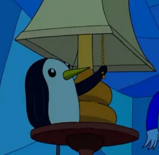💡 Gunter Adventure Time penguin, cartoon, lamp, cute, animal, funny telegram sticker
