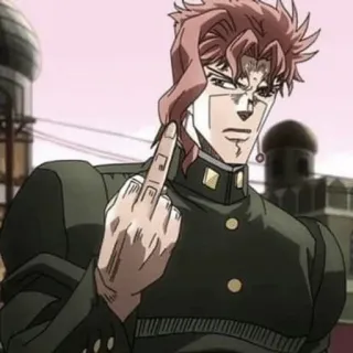 🌟 Noriaki Kakyoin JoJo's Bizarre Adventure Anime, Doigt d'honneur, Geste obscène, Noriaki Kakyoin, JoJo's Bizarre Adventure telegram sticker