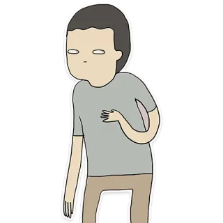 💬 dessin animé, personnage, illustration, autocollant, homme, visage neutre telegram sticker