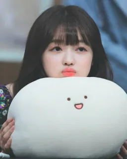✨ kobieta, słodki, azjatycki, plusz, poduszka, idol, k-pop whatsapp sticker