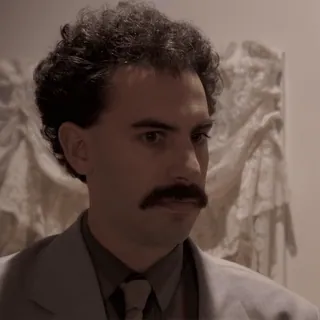 😳 Borat ボラット, サシャ・バロン・コーエン, コメディ, 映画キャラクター, 口ひげ whatsapp sticker