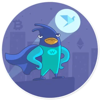 🦇 새, 슈퍼히어로, 암호화폐, 비트코인, 이더리움, 만화, 스티커 telegram sticker