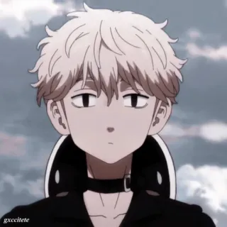 😶 anime boy, anime, cartoon, manga whatsapp sticker