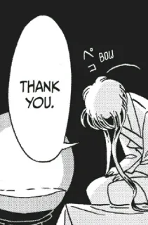 🤍 THANK YOU. danke, verbeugen, manga, anime telegram sticker