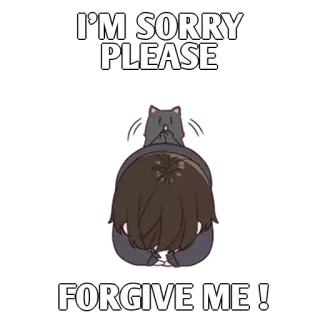 ✨ I'M SORRY PLEASE FORGIVE ME ! scusa, mi scusi, perdono, anime, elemosina, cartone animato whatsapp sticker