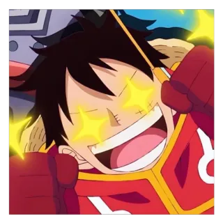 🤩 Monkey D. Luffy One Piece Anime, Manga, Luffy, One Piece, Dibujos animados, Emocionado telegram sticker