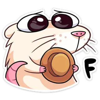 🥺 F แฮมสเตอร์, สัตว์, น่ารัก, การ์ตูน, ตัวอักษร F telegram sticker