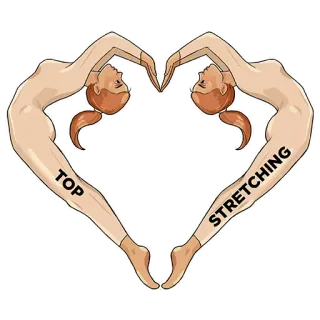 ❤️ TOP STRETCHING Yoga, Estiramientos, Fitness, Ejercicio, Gimnasia, Corazón telegram sticker