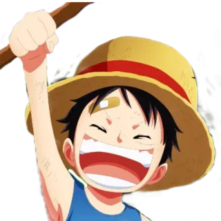 🤣 Luffy One Piece Luffy, One Piece, anime, straw hat, pirate, cartoon telegram sticker