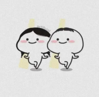 🌸 artificial cartoon, cute, characters, illustration, couple telegram sticker