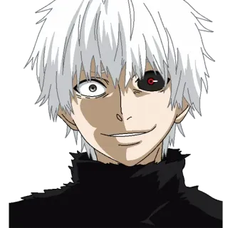 😈 Ken Kaneki Tokyo Ghoul Аниме, Манга, Гуль, Кен Канеки, Токийский Гуль, Персонаж, Наклейка telegram sticker
