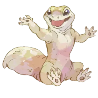 👋 Gecko, Echse, Tier, niedlich, Reptil telegram sticker