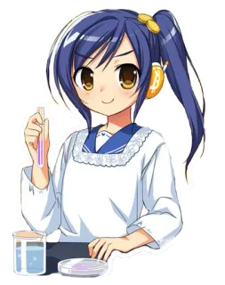 🙂 Anime, Chica, Química, Ciencia, Bitcoin, Experimento, Laboratorio, Lindo telegram sticker