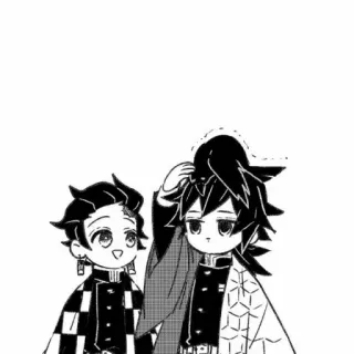 🌊 Tanjiro Kamado, Giyu Tomioka Demon Slayer Anime, Demon Slayer, Chibi, Tanjiro, Giyu telegram sticker