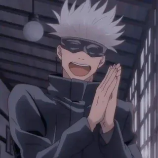 🍡 Gojo Satoru Jujutsu Kaisen Anime, Gojo Satoru, Jujutsu Kaisen, Personagem, Sorriso, Feliz telegram sticker