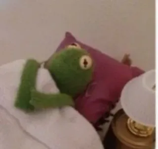 💤 Kermit rana, muppet, letto, dormire, cartone animato, carino telegram sticker