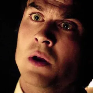 😧 Ian Somerhalder The Vampire Diaries tv show, vampire, actor, portrait, closeup, shocked telegram sticker