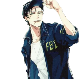 🚸 เอฟบีไอ, สายลับ, บุหรี่, อนิเมะ, เท่ telegram sticker