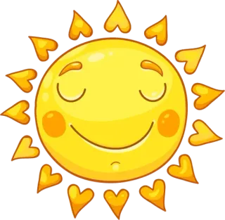 🌞 sol, desenho animado, feliz, fofo, amarelo telegram sticker