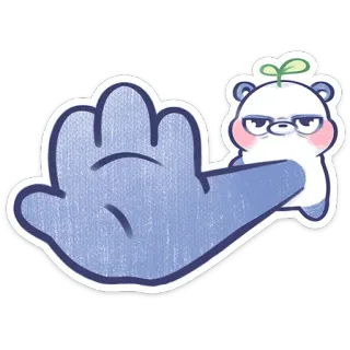 ⭐ hand, cartoon, bear, cute, sticker telegram sticker