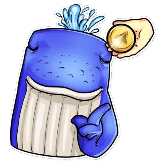 ☝️ ballena, dibujo animado, dinero, mano, agua, moneda whatsapp sticker