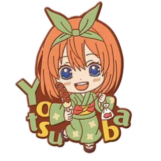 💚 Yotsuba Nakano The Quintessential Quintuplets Yotsuba Anime, Karakter, Chibi, Lucu, Rambut oranye, Kembar lima whatsapp sticker