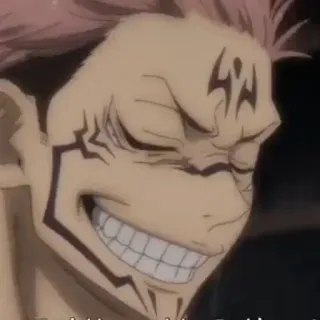 ✨ Ryomen Sukuna Jujutsu Kaisen Anime, Manga, Dämon, Verfluchter Geist, Grinsen, Bösewicht whatsapp sticker