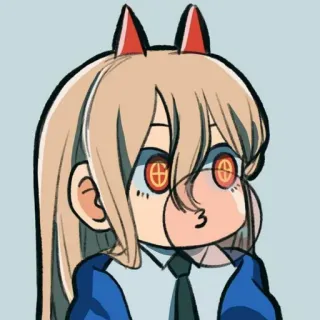 😐 Power Chainsaw Man อนิเมะ, เชนซอว์แมน, พาวเวอร์, มังงะ, การ์ตูน, สติกเกอร์ whatsapp sticker