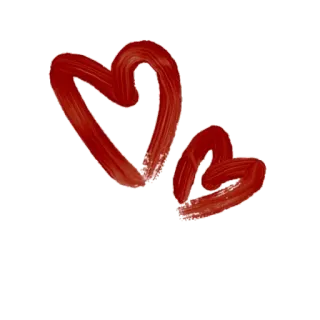 💕 corazones, amor, romance, pinceladas, rojo telegram sticker