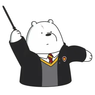 🧙‍♂ Ice Bear Ice Bear, We Bare Bears, mago, magia, urso de desenho animado, Harry Potter, fan art telegram sticker