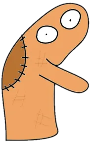 😧 desenho animado, dedo do meio, ofensivo, gesto, personagem, rude whatsapp sticker