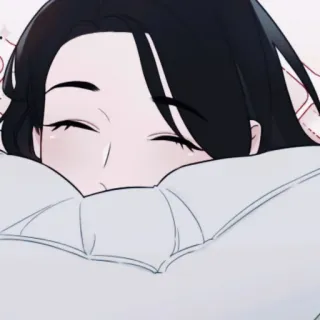 🌨 Anime, Slapen, Schattig, Kussen, Cartoon, Meisje whatsapp sticker