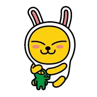 💬 dibujos animados, personaje, conejo, amarillo, lindo telegram sticker
