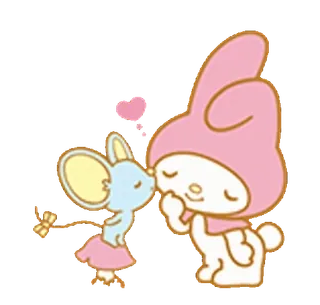 💖 My Melody My Melody, Sanrio, kawaii, cute, rabbit, mouse, friendship, cartoon telegram sticker
