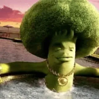 😐 Broccoli broccoli, vegetable, gold chain, cool, funny, food, thug life, meme telegram sticker