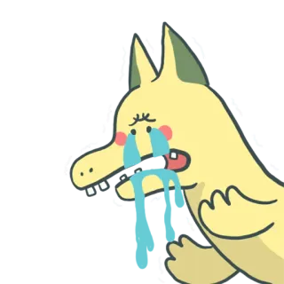 😭 hoạt hình, khóc, buồn, hình minh họa, động vật, dễ thương telegram sticker