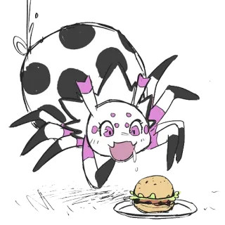 🤩 spider, cute, cartoon, burger, animal, insect telegram sticker