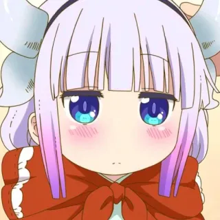 🤍 Kanna Kamui Miss Kobayashi's Dragon Maid anime, carino, Kanna, drago, kawaii telegram sticker