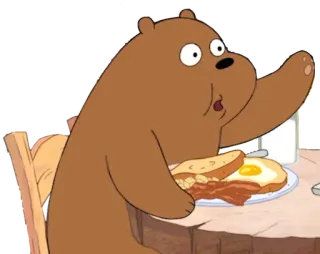 ▫️ Bär, Cartoon, Frühstück, Essen, Animation whatsapp sticker